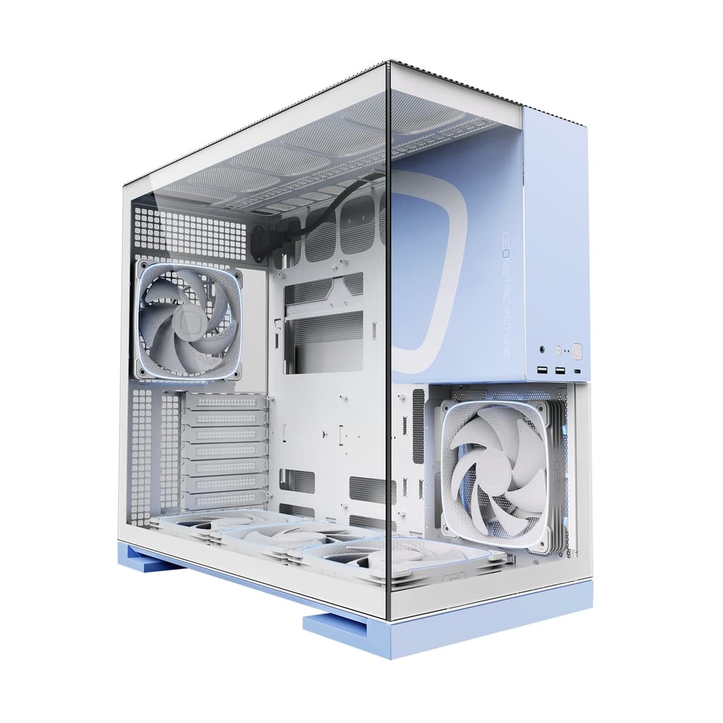 Корпус Geometric Future Model 5 White Blue with fans / mid tower, E-ATX / 5x140mm ARGB fans / 1AM5WKPB01100