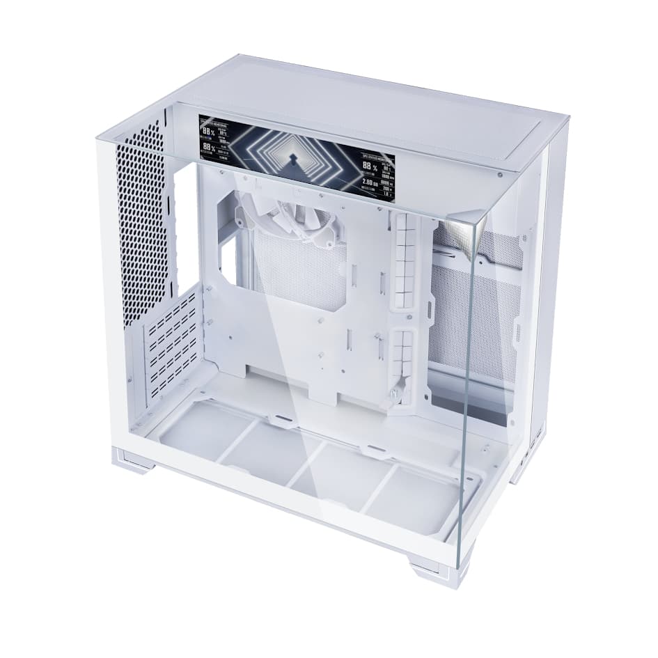 Корпус Lian Li O11 Vision-M Digital / White / 9.2" LCD screen / 1 x 140mm PWM Fan / Mini-Tower, TG / G99.O11VMDW.R0