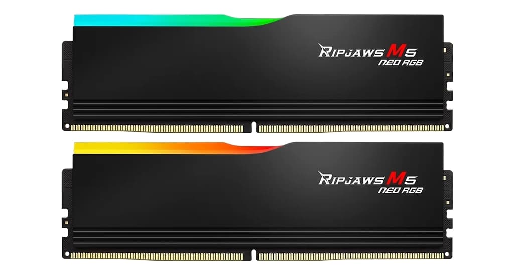 Модуль памяти DDR5 G.SKILL RIPJAWS M5 NEO RGB 32GB (2x16GB) 6000MHz CL36 (36-36-36-96) 1.35V / F5-6000J3636F16GX2-RM5NRK / Black